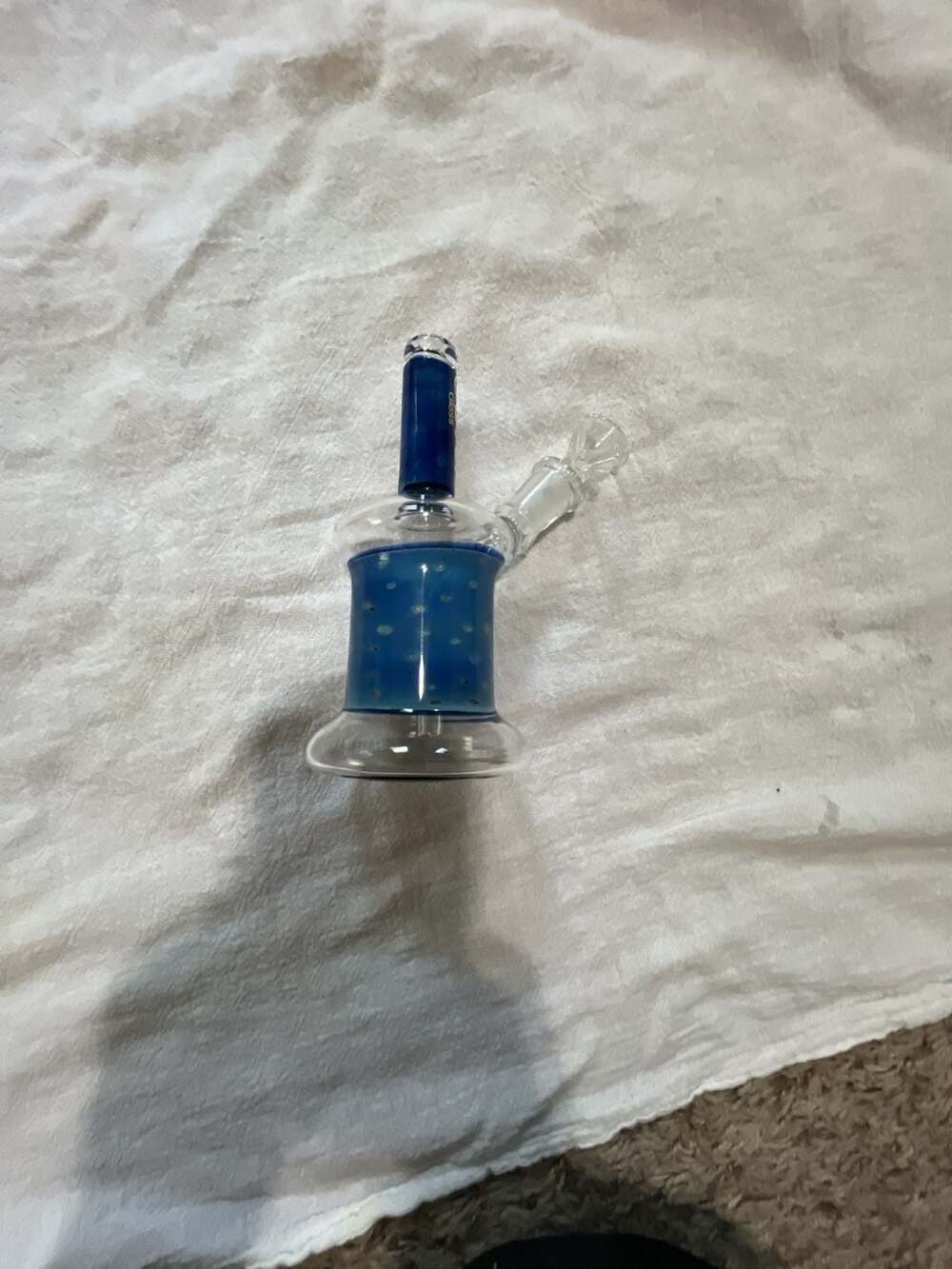 Clover Glass Blue Polka Dot Mini Water Piece Rig
